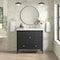 James Martin Vanities 36'' Vanity, Carbon Oak w/ Single Hole 3 CM White Zeus Quartz Top & Backsplash 485-V36-CBO-1WZ - alternate 2